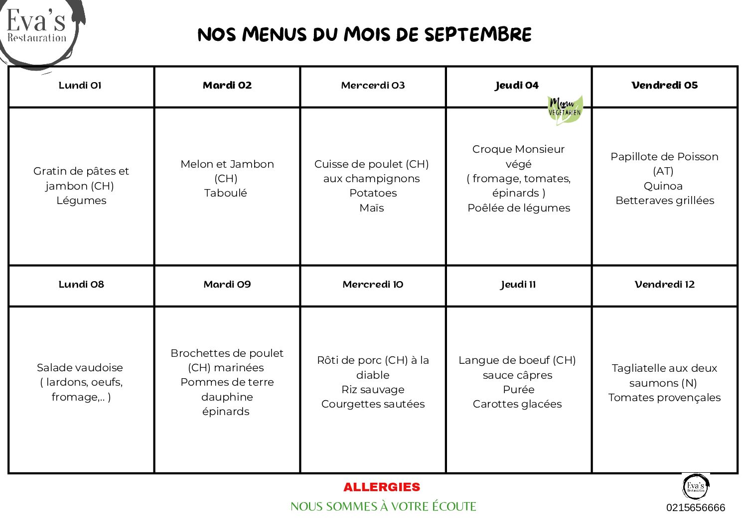 Les plats de la semaine (5)