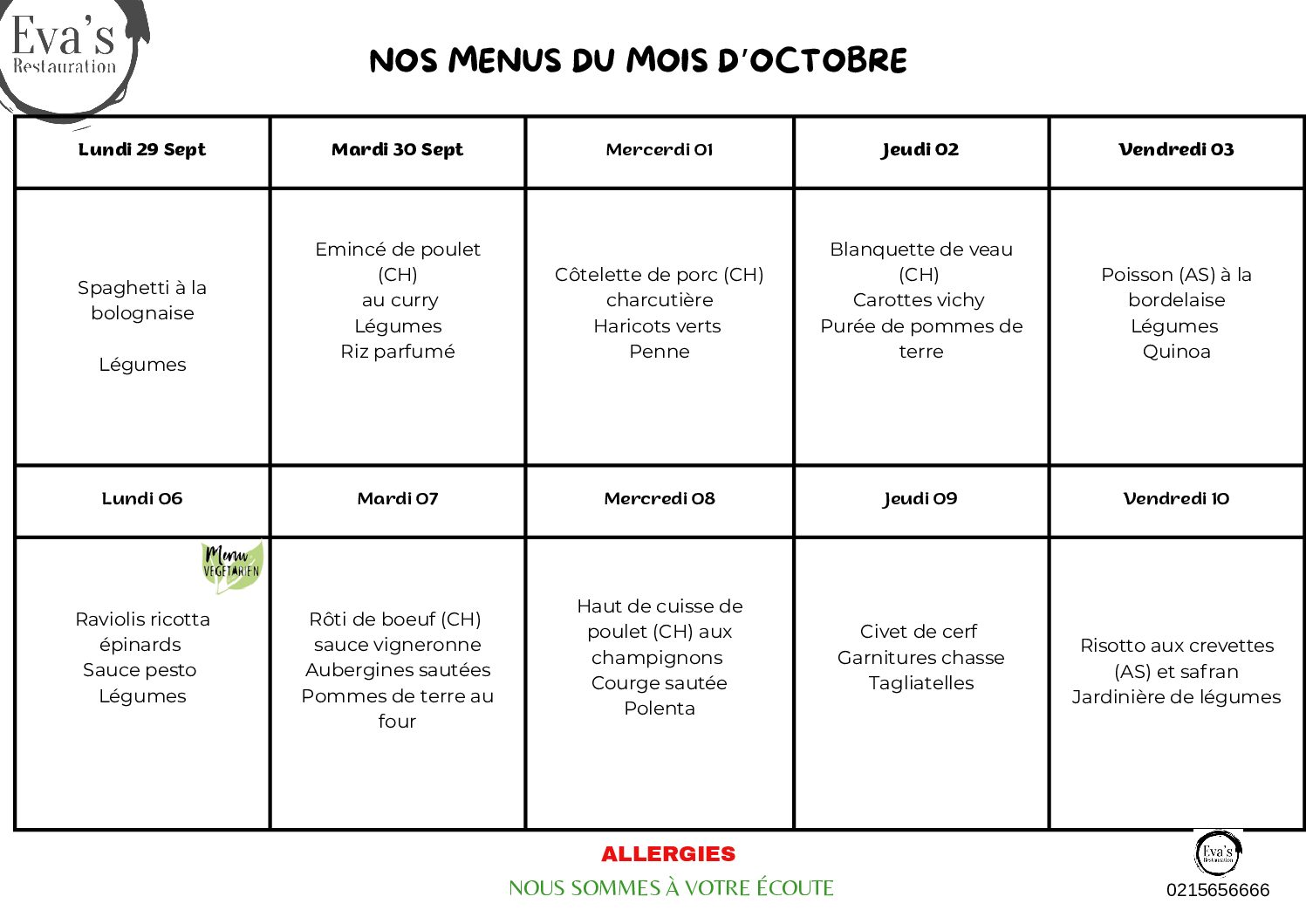 Les plats de la semaine (7)